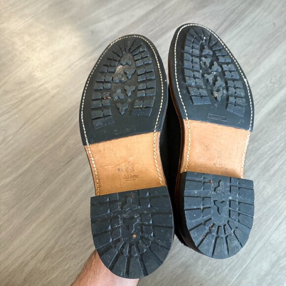 Alden Bootmaker Edition Black Suede Plain Toe Blucher Shoes Men’s 9.5 B/D - Picture 5 of 6